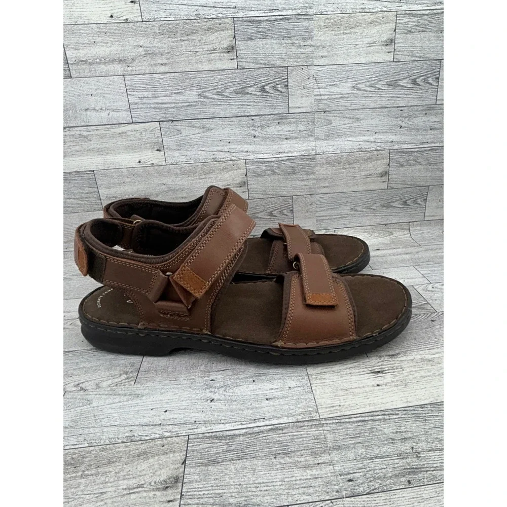 Clarks Malone Shore‎ Mens Tan Leather Sandals Size 13 M 261481047120